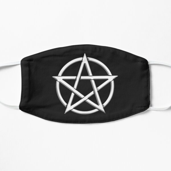 White Pentacle wicca symbol for when you're feeling Witchy Flat Mask