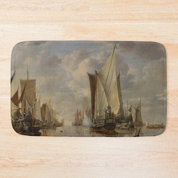 Item preview, Shipping in a Calm at Flushing with a States General Yacht Firing a Salute - Jan van de Cappelle designed and sold by themasters.