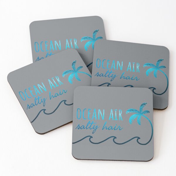 Item preview, Ocean Air, Salty Hair | Wave & Palm Tree Doodle designed and sold by CarlosAlberto.