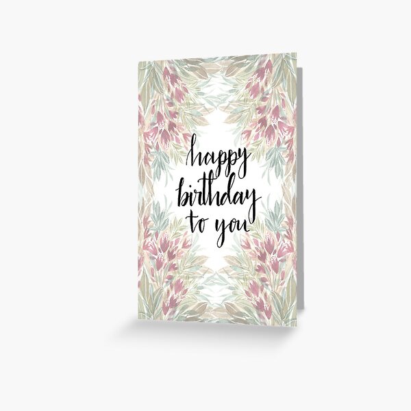 Boho Floral Birthday Card Greeting Card
