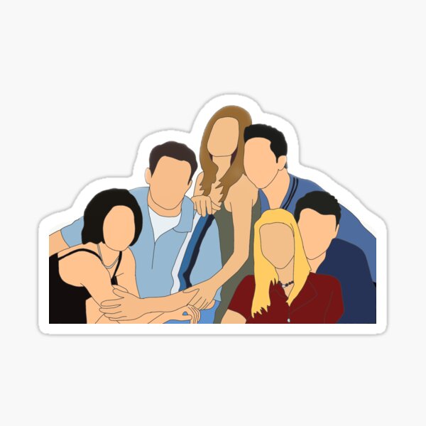 chandler, joey, rachel, monica, phoebe, ross Sticker