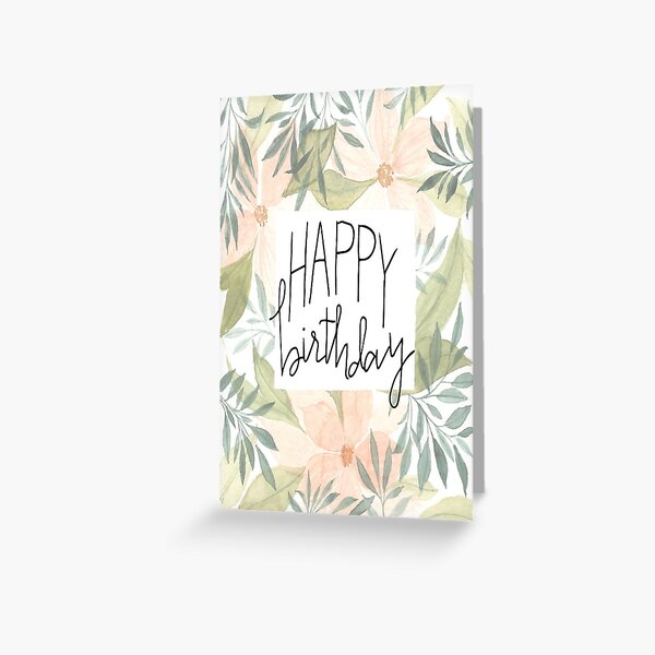 Pink Floral Birthday Card Greeting Card