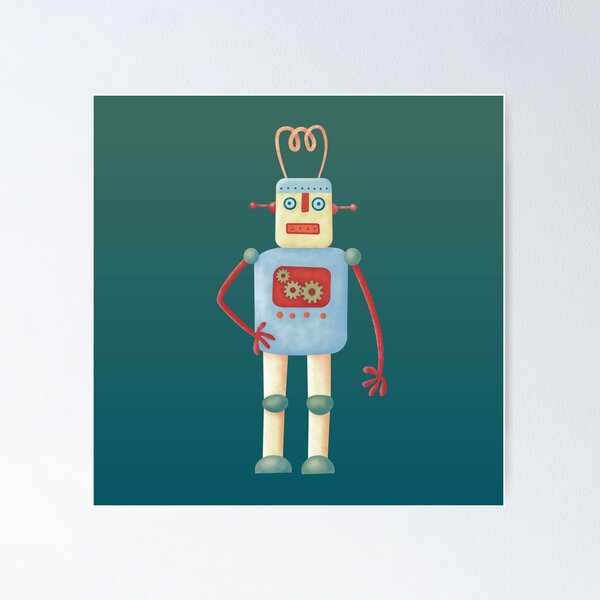 Item preview, Cute Vintage Retro Robot designed and sold by squirrell.