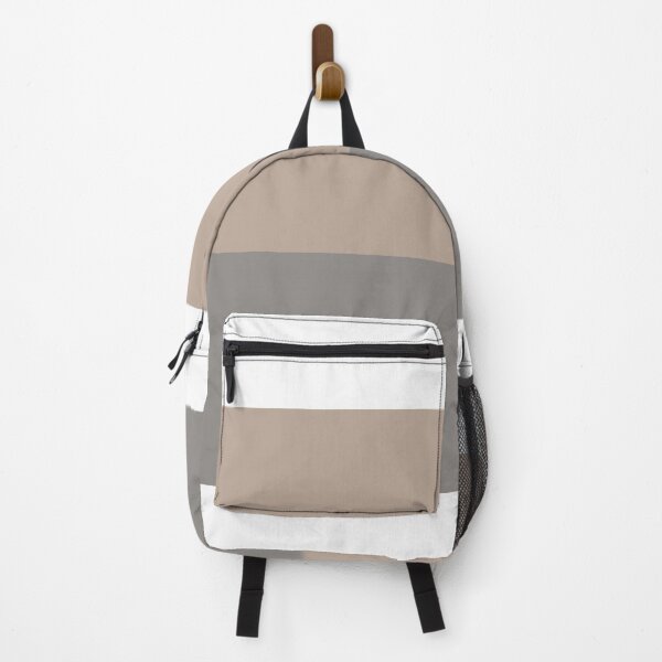 Item preview, NATURAL STRIPE IN WHITE - TAUPE - GREY THICK HORIZONTAL 3 STRIPES designed and sold by ozcushionstoo.