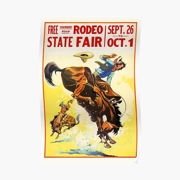 Vintage 1930s Rodeo Poster Restored Poster