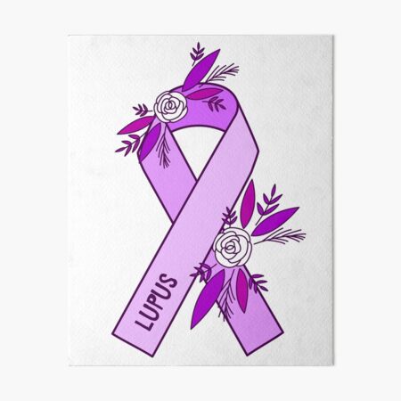 Pancreatic Cancer Awareness Purple Ribbon Art Board Print for