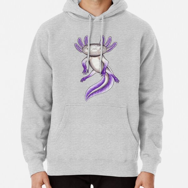 Ace-olotl - Asexual pride flag Axolotl Pullover Hoodie