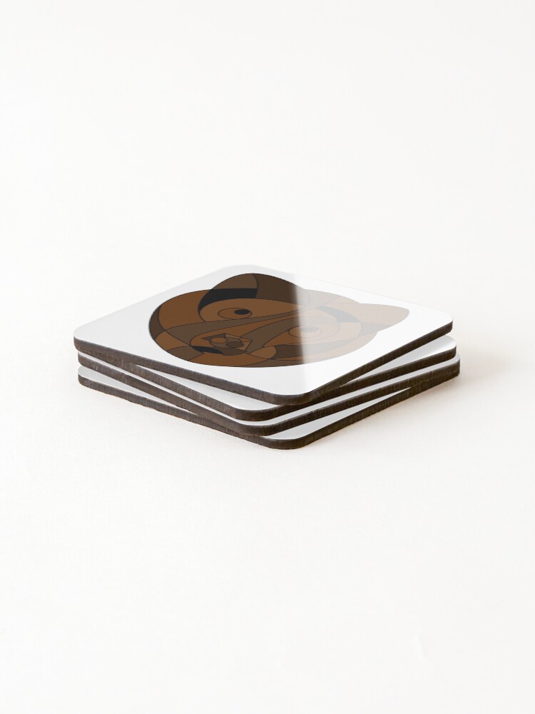 Thumbnail 4 of 5, Coasters (Set of 4), Abstract Brown Bear designed and sold by RabeDesigns.