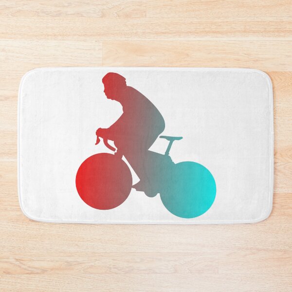 Item preview, Climbing Road Cyclist Red Turquoise Gradient designed and sold by RabeDesigns.