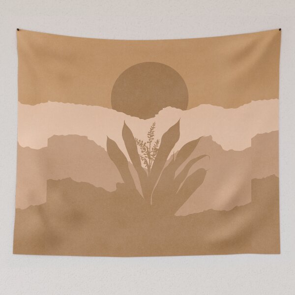Item preview, Sunset in the desert - minimal earth tones art #79 designed and sold by Lola Terracota.