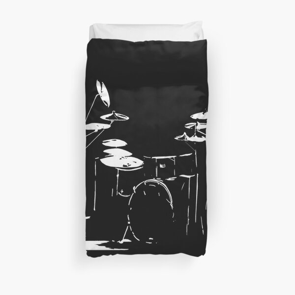 Drum kit black and white Duvet Cover