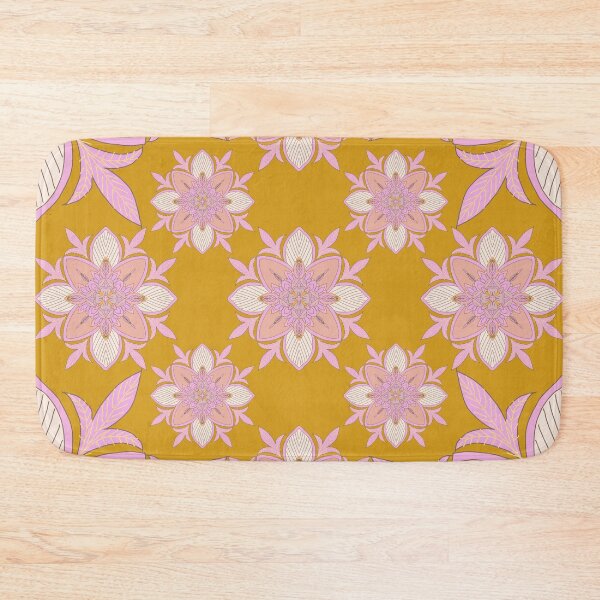 Item preview, Floral ethnic pattern- Bohemian- mustard and pink designed and sold by Urvashi Patel.