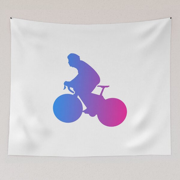 Item preview, Climbing Road Cyclist Blue Pink Gradient designed and sold by RabeDesigns.
