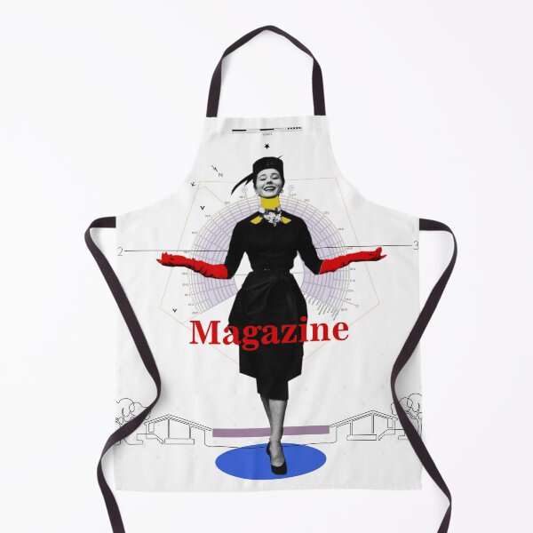 Item preview, 1950s Fifties Model with Red Magazine and Blue Circle Collage designed and sold by KALEIDOSCOPE UK.