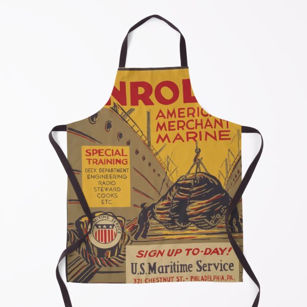 Item preview, WPA United States Government Work Project Administration Poster 0740 Enroll American Merchant Marine Maritime Service designed and sold by wetdryvac.