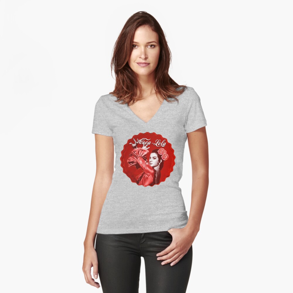 Vista previa del artículo con la obra «Camiseta entallada de cuello en V», diseñado y vendido por danimota.