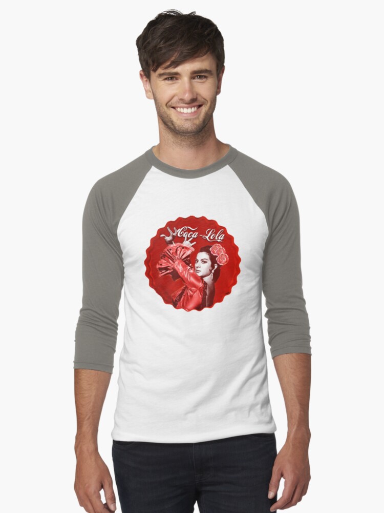 Imagen 1 de 3, Camiseta ¾ estilo béisbol con la obra Diseño Chapa Coca-Lola, diseñada y vendida por danimota.