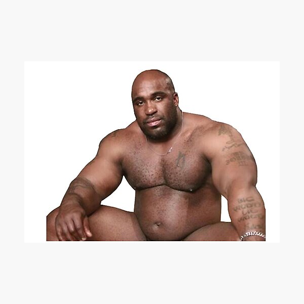 Barry Wood sitting on bed White Background Photographic Print