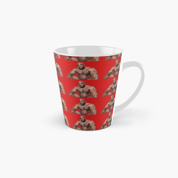 Barry Wood sitting on bed Red Background Tall Mug