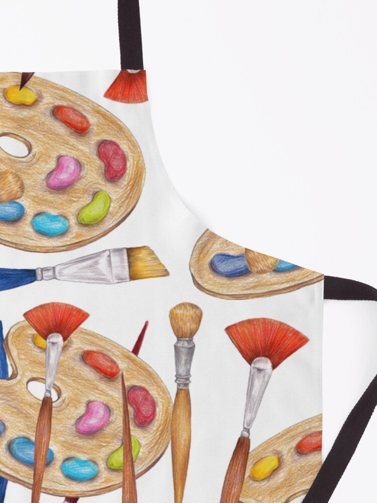 Alternate view of pattern palette with brushes Apron