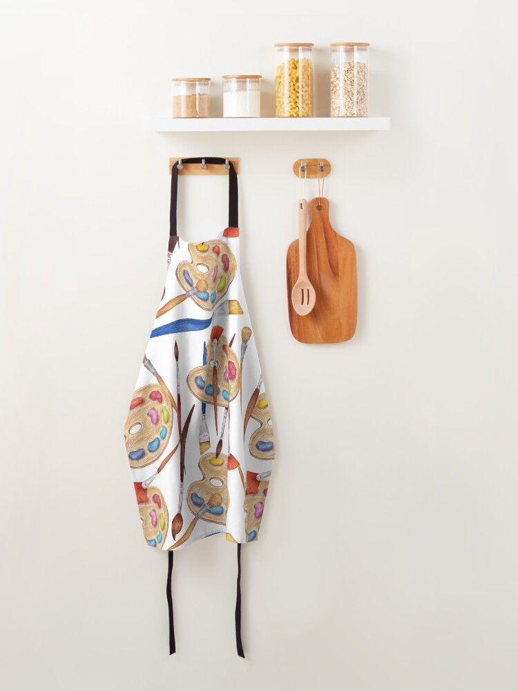 Alternate view of pattern palette with brushes Apron