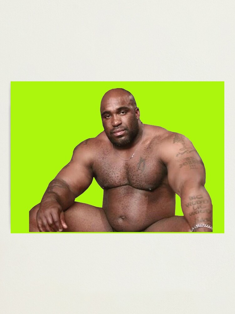 "Barry Wood sitting on bed Neon Green Background" Photographic Print