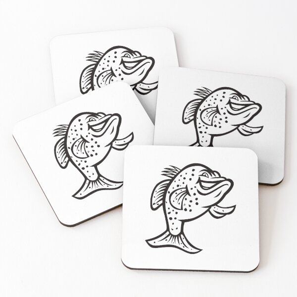 Item preview, Crappie Fish Standing Up Mascot Black and White designed and sold by patrimonio.