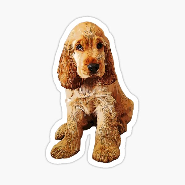 Gold Cocker Spaniel Puppy Dog Sticker