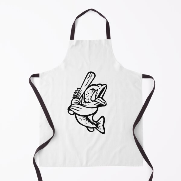 Item preview, Largemouth Bass With Baseball Bat Batting Mascot Black and White designed and sold by patrimonio.