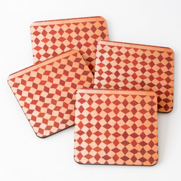 Item preview, red and white zellij moroccan islamic tiles style in Marrakech medina designed and sold by Morocco Marrakech Photo Prints.
