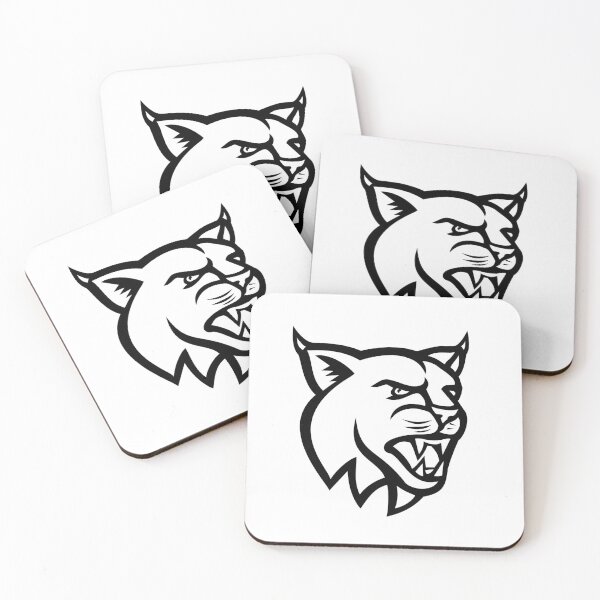 Item preview, Bobcat or Eurasian Lynx Cat Head Side View Mascot Black and White designed and sold by patrimonio.