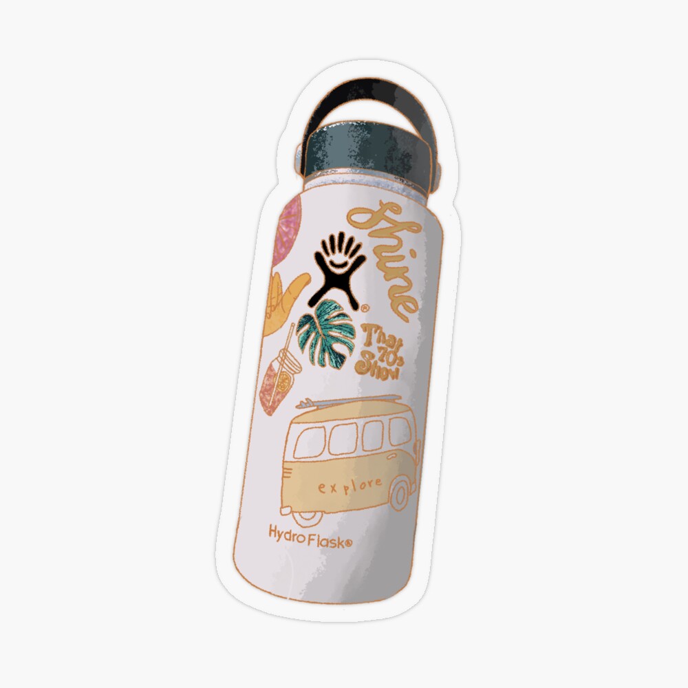 White hydro flask stickers Sticker for Sale by Think1nk