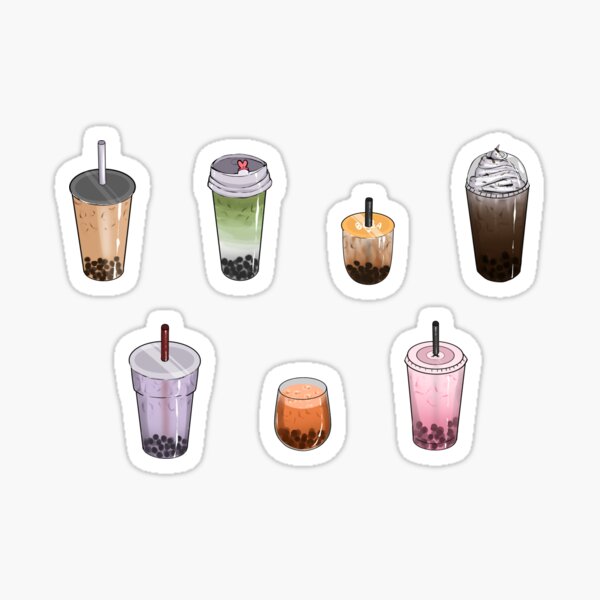 Vista previa del artículo con la obra «Boba Tea Flavors», diseñado y vendido por jookietea.