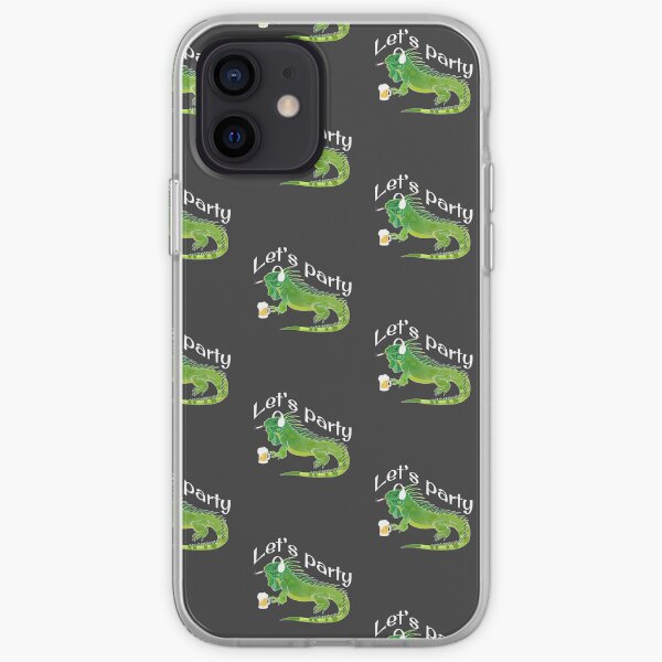 Funny Iguana Let's Party Beer Cigarette Music Lizard Reptiles Zoology Herpetologist iPhone Soft Case