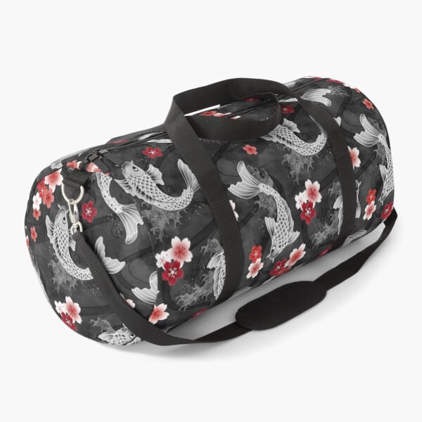 Koi sakura blossom in black Duffle Bag