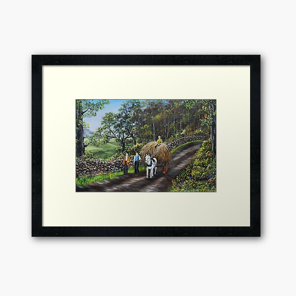 Bringing Home the Hay - Oil Painting Framed Art Print