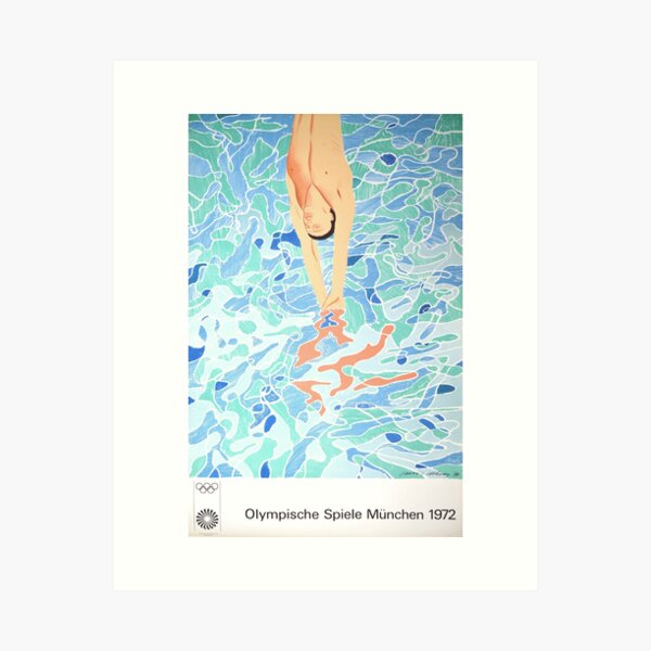 Münchner Olympia-Taucher Poster von David Hockney - 1972 Kunstdruck