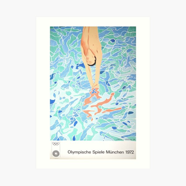 Cartel del buzo olímpico de Munich de David Hockney - 1972 Lámina artística