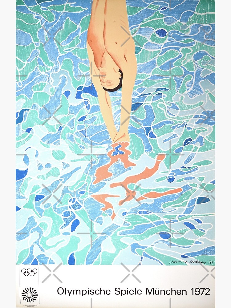 Munich Olympic Diver Poster by David Hockney - 1972 by franciscouto