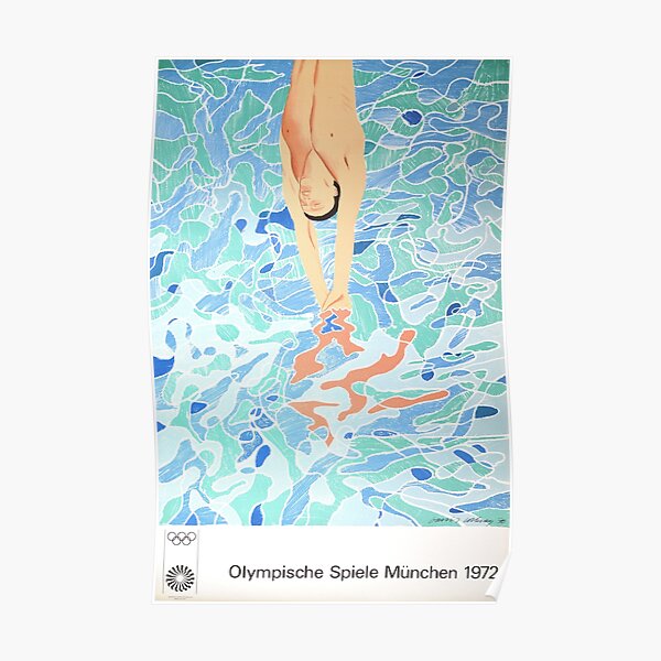 Affiche du plongeur olympique de Munich par David Hockney - 1972 Poster