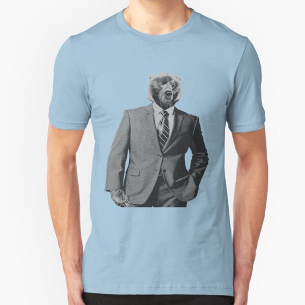 winking bear in a suit Slim Fit T-Shirt