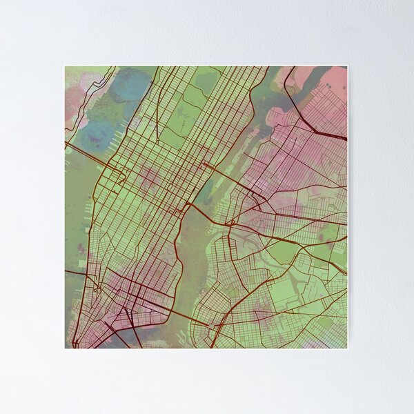 Item preview, New York Street Map Green Planet designed and sold by IvonDesign.