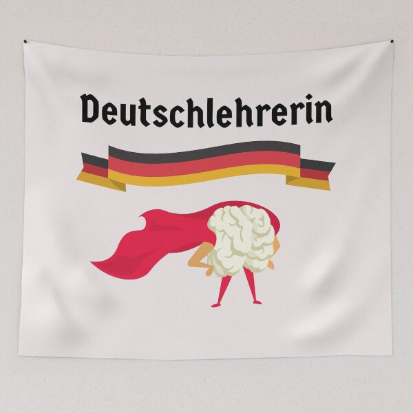 Item preview, German Teacher Female Deutschlehrerin Superhero Brain designed and sold by Time4German.