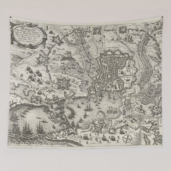 Item preview, Vintage Siege of La Rochelle France Map (1629) designed and sold by BravuraMedia.