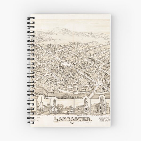 Item preview, Mapa de Lancaster OH Vintage (1885) designed and sold by BravuraMedia.