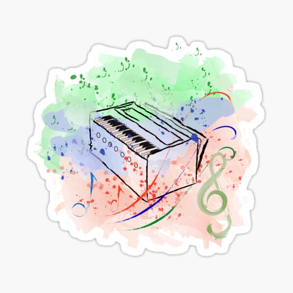 "Indian musical instrument harmonium" Sticker by DBkaushal Redbubble
