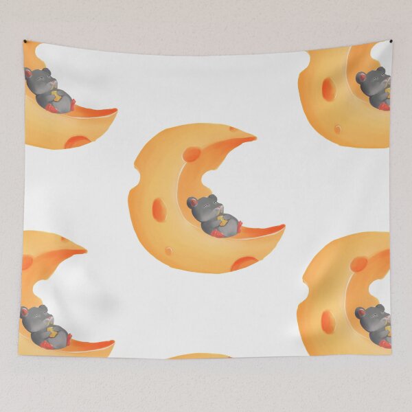 Item preview, Little mouse sleeping on a moon cheese designed and sold by Geraldine-N.