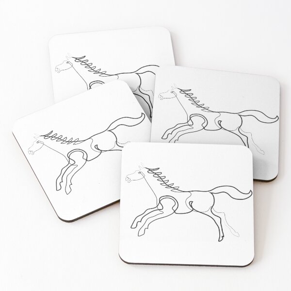 Item preview, horse drawn in one black line designed and sold by sonaadalian.