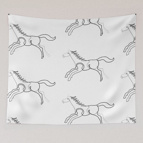 Item preview, horse drawn in one black line designed and sold by sonaadalian.
