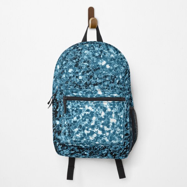 Caramel glittered graphic-print backpack Blau